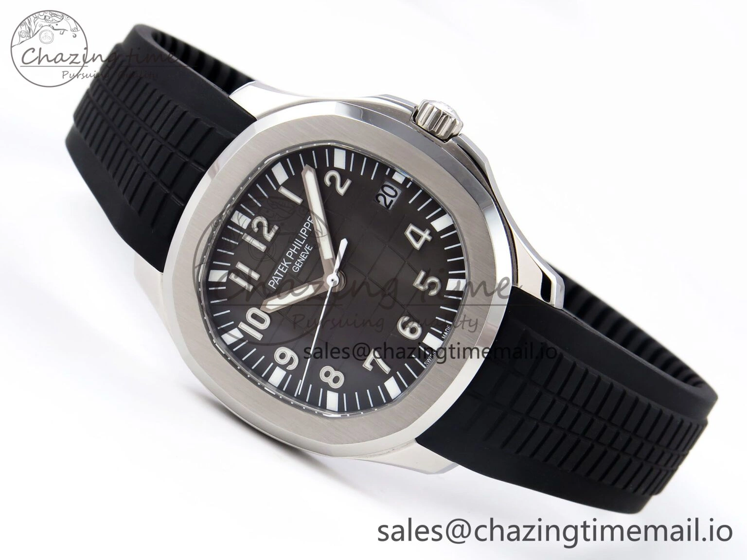 Original CUSTOM MODDED AQUANAUT 5167A SWF 1:1 Edition Gray Dial On Black Rubber Strap VSV324 Super Clone 10847