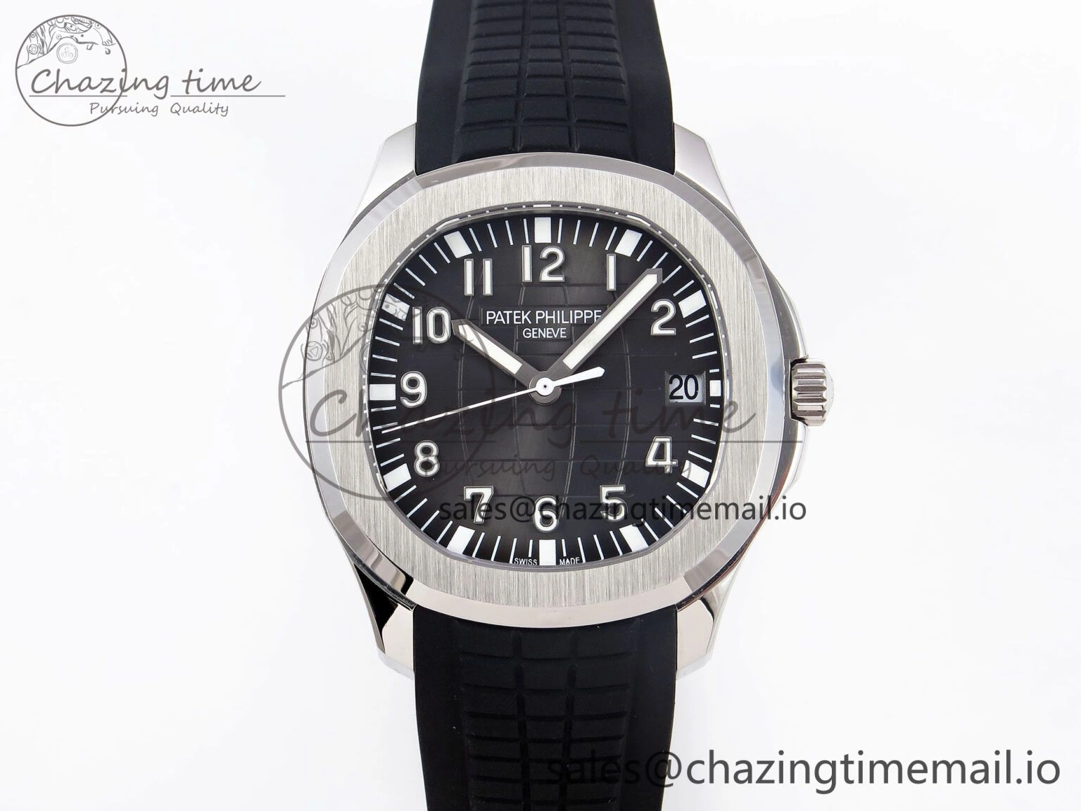 Original CUSTOM MODDED AQUANAUT 5167A SWF 1:1 Edition Gray Dial On Black Rubber Strap VSV324 Super Clone 10847