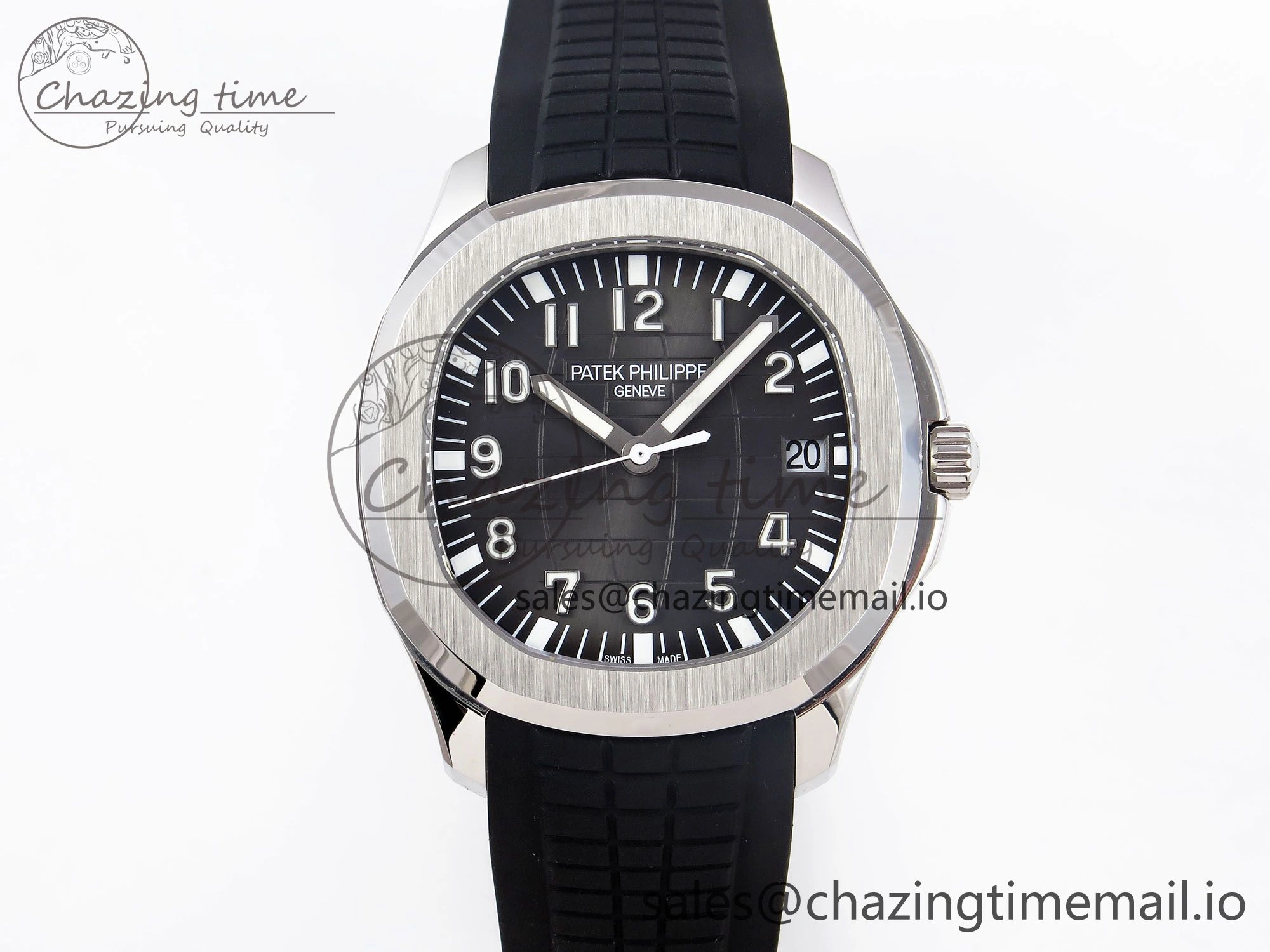 Original CUSTOM MODDED AQUANAUT 5167A SWF 1:1 Edition Gray Dial On Black Rubber Strap VSV324 Super Clone 10847