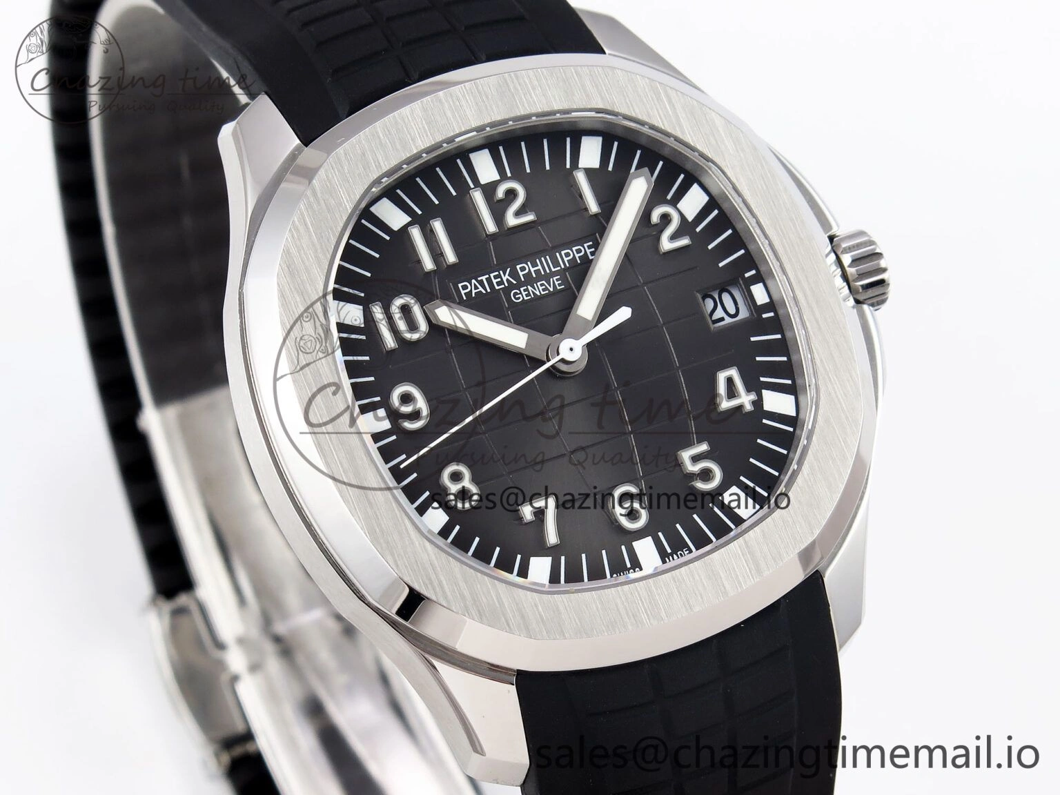 Original CUSTOM MODDED AQUANAUT 5167A SWF 1:1 Edition Gray Dial On Black Rubber Strap VSV324 Super Clone 10847