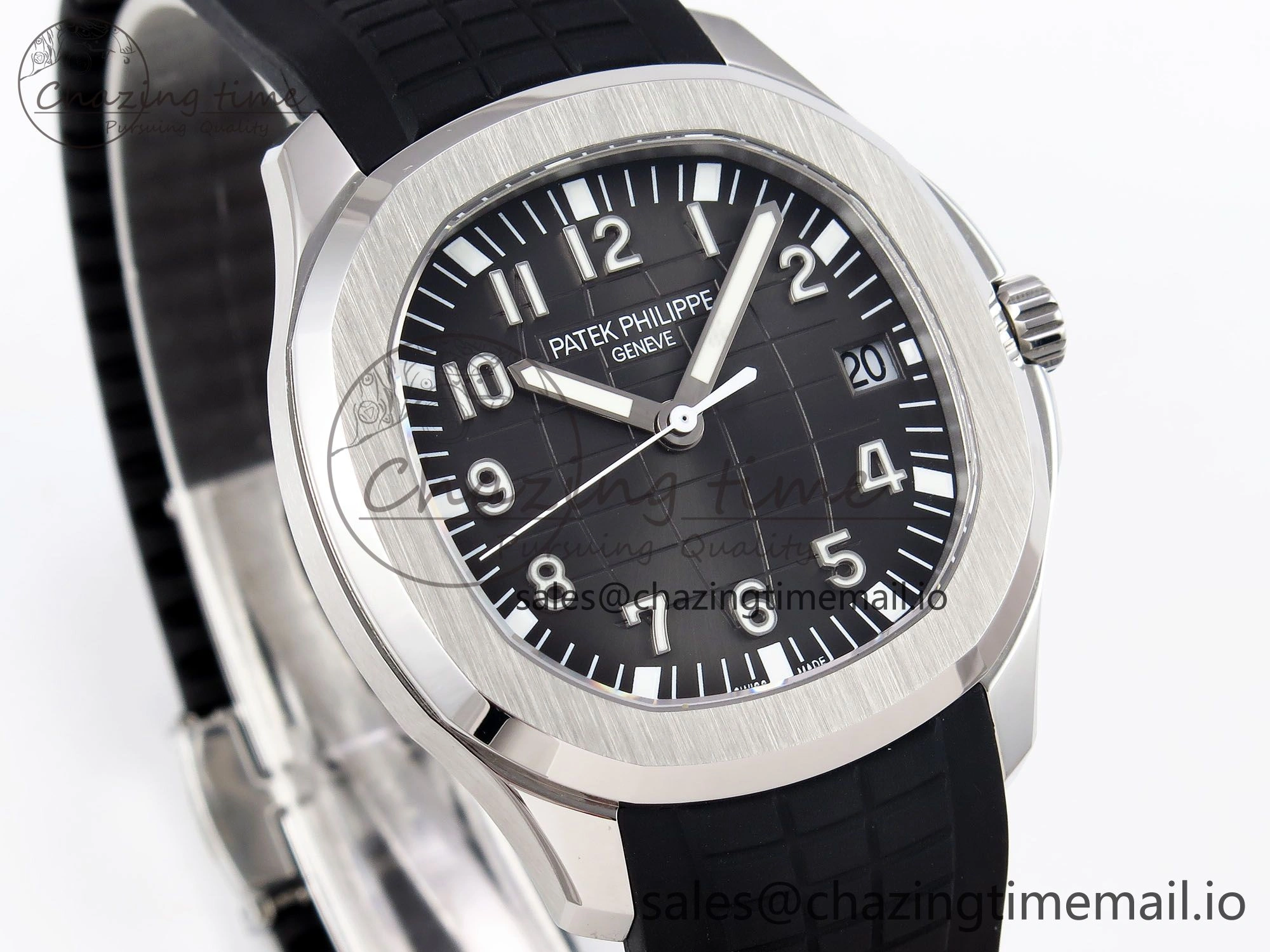 Original CUSTOM MODDED AQUANAUT 5167A SWF 1:1 Edition Gray Dial On Black Rubber Strap VSV324 Super Clone 10847