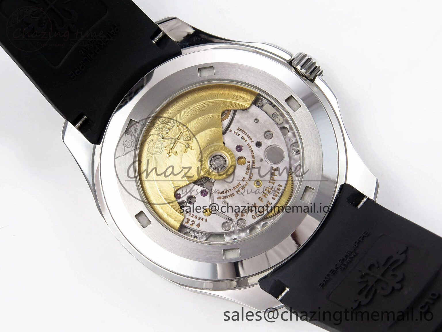 Original CUSTOM MODDED AQUANAUT 5167A SWF 1:1 Edition Gray Dial On Black Rubber Strap VSV324 Super Clone 10847