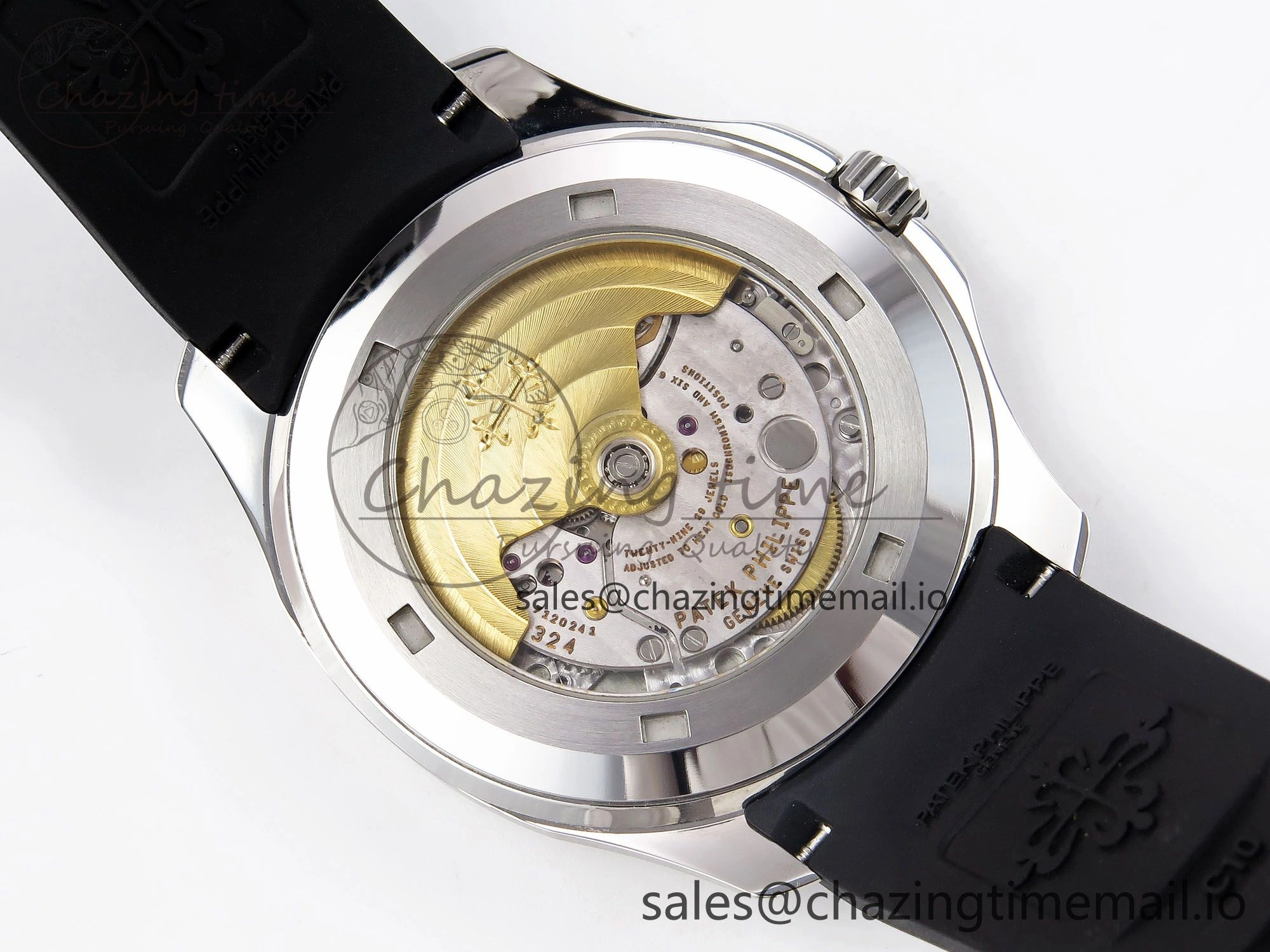 Original CUSTOM MODDED AQUANAUT 5167A SWF 1:1 Edition Gray Dial On Black Rubber Strap VSV324 Super Clone 10847