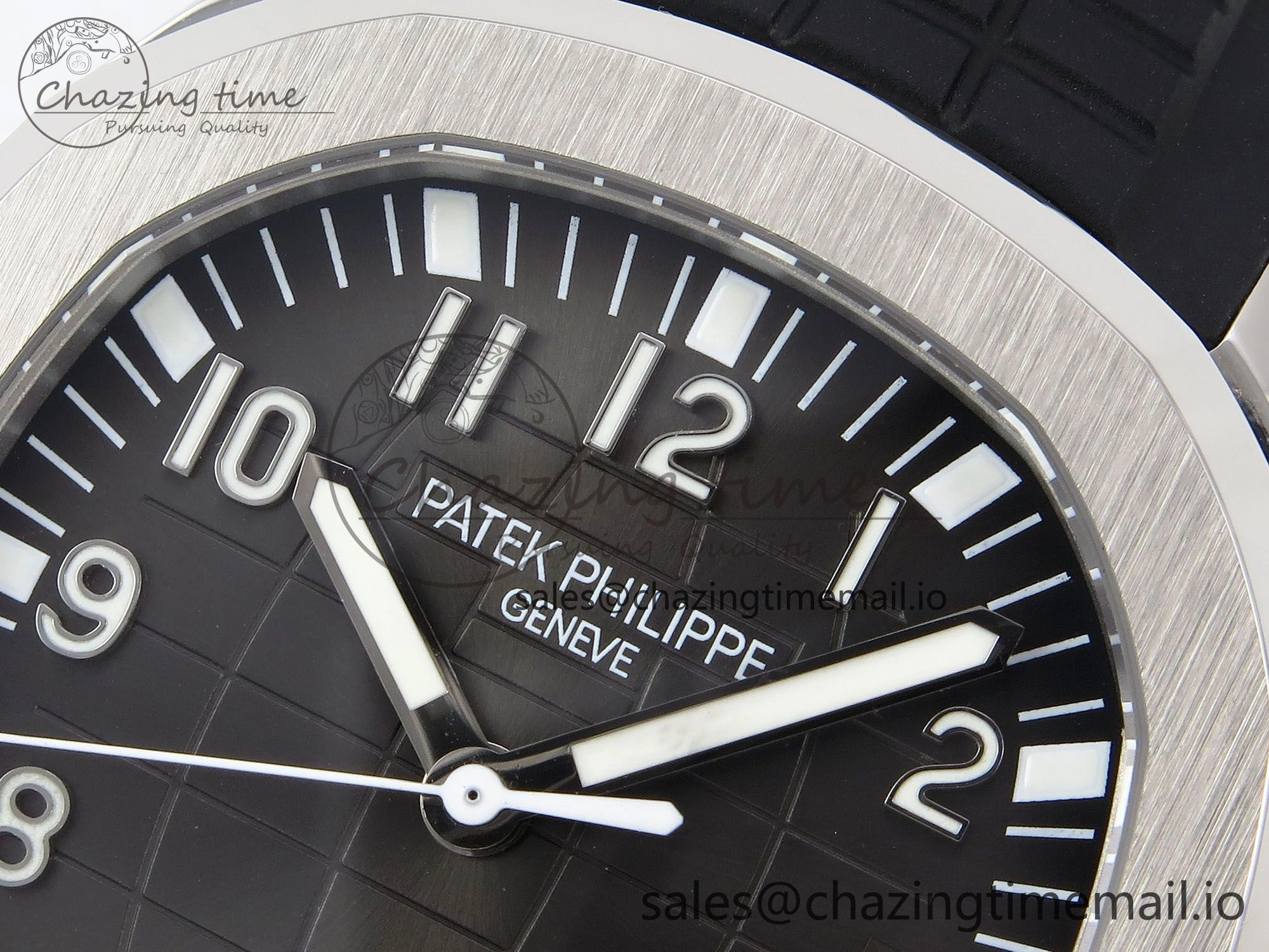 Original CUSTOM MODDED AQUANAUT 5167A SWF 1:1 Edition Gray Dial On Black Rubber Strap VSV324 Super Clone 10847