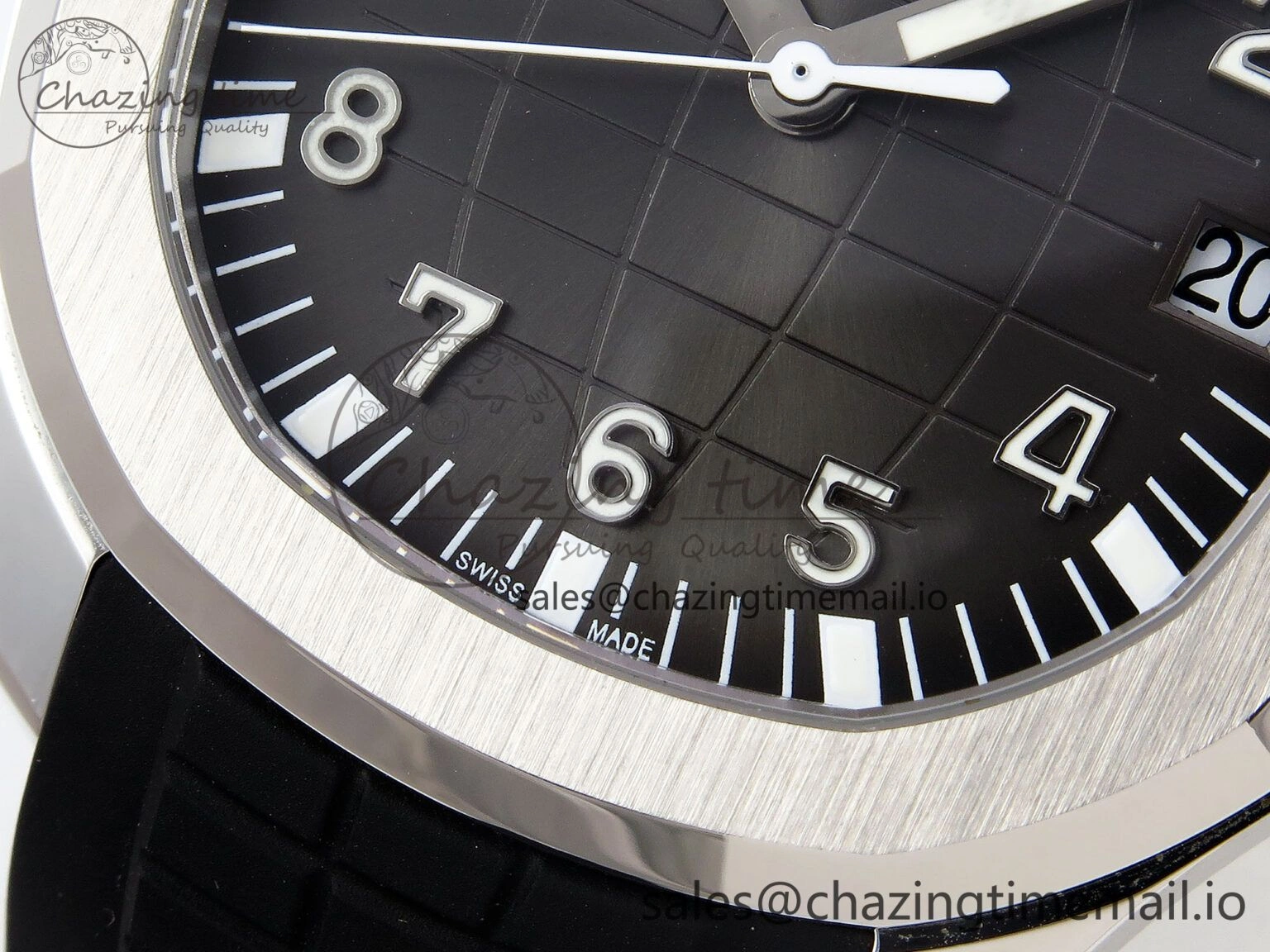 Original CUSTOM MODDED AQUANAUT 5167A SWF 1:1 Edition Gray Dial On Black Rubber Strap VSV324 Super Clone 10847