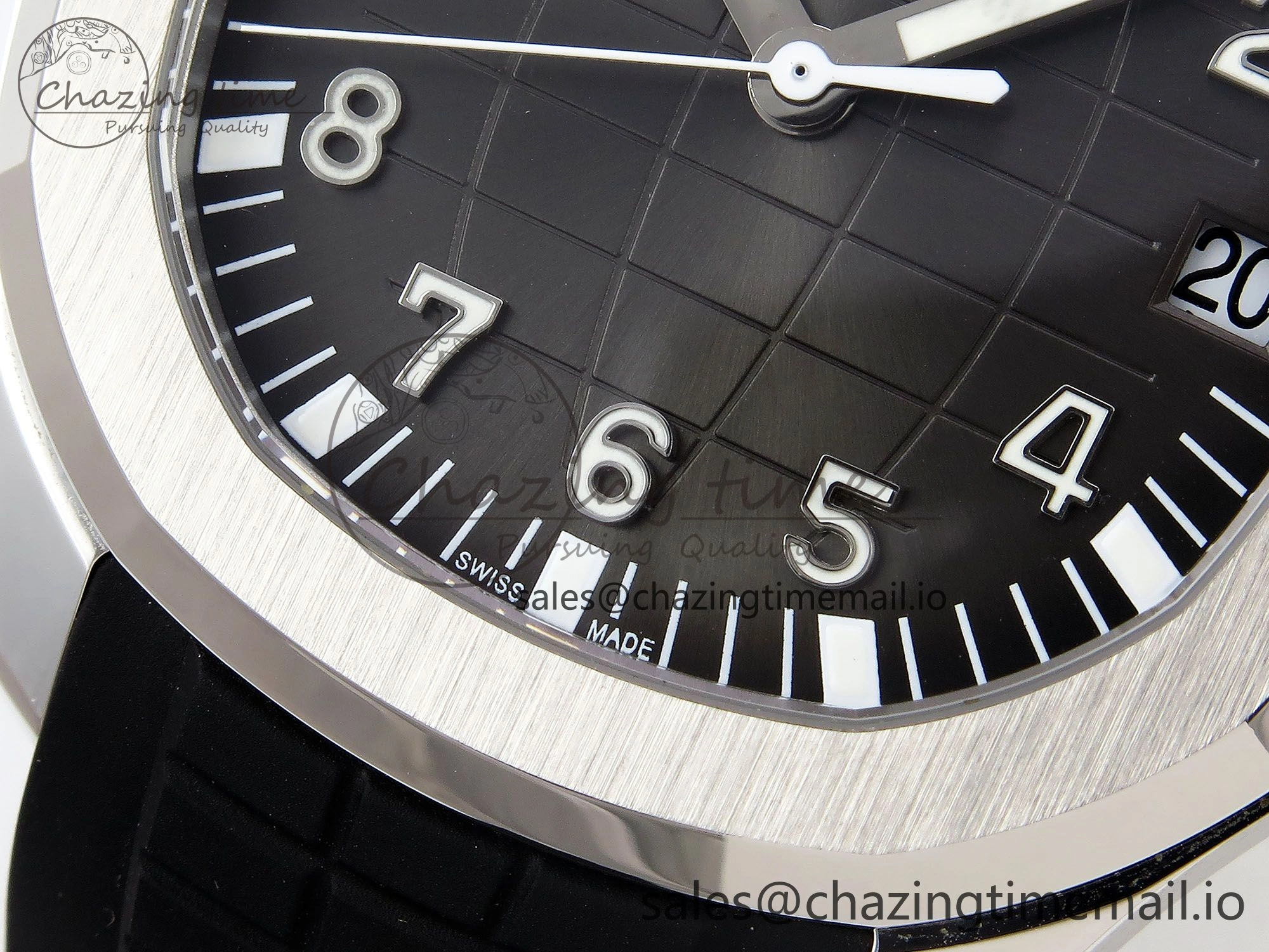Original CUSTOM MODDED AQUANAUT 5167A SWF 1:1 Edition Gray Dial On Black Rubber Strap VSV324 Super Clone 10847