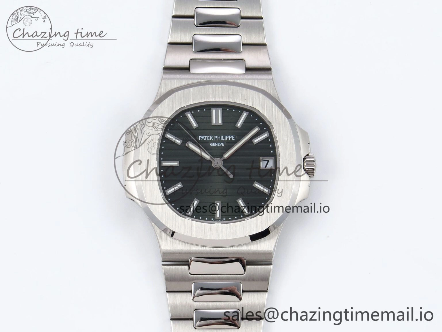CUSTOM MODDED NAUTILUS 5711 1300A-001 SWF 1:1 Edition Green Dial On SS Bracelet PPM324 Super Clone ModernLook 8718