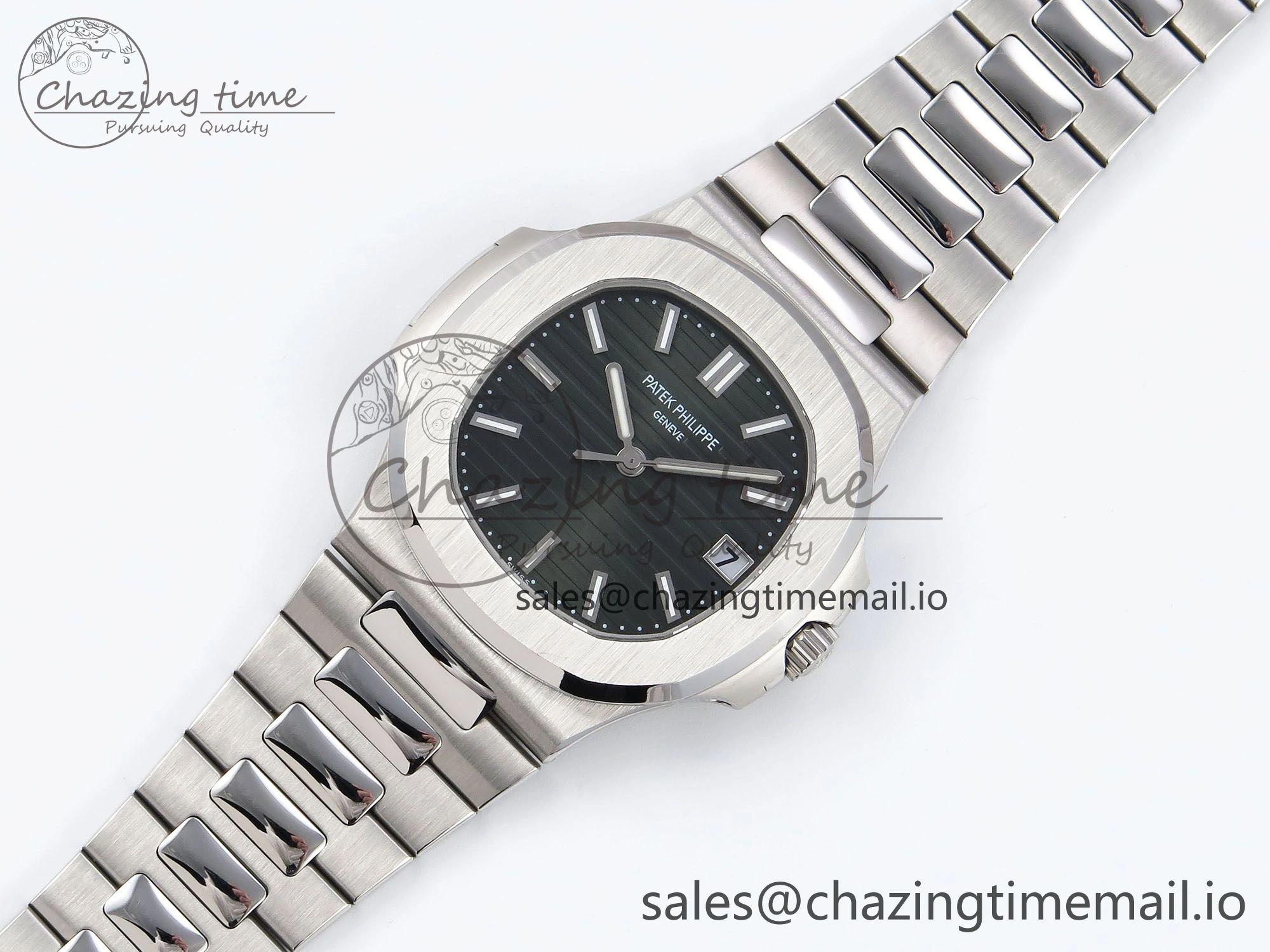 CUSTOM MODDED NAUTILUS 5711 1300A-001 SWF 1:1 Edition Green Dial On SS Bracelet PPM324 Super Clone ModernLook 8718