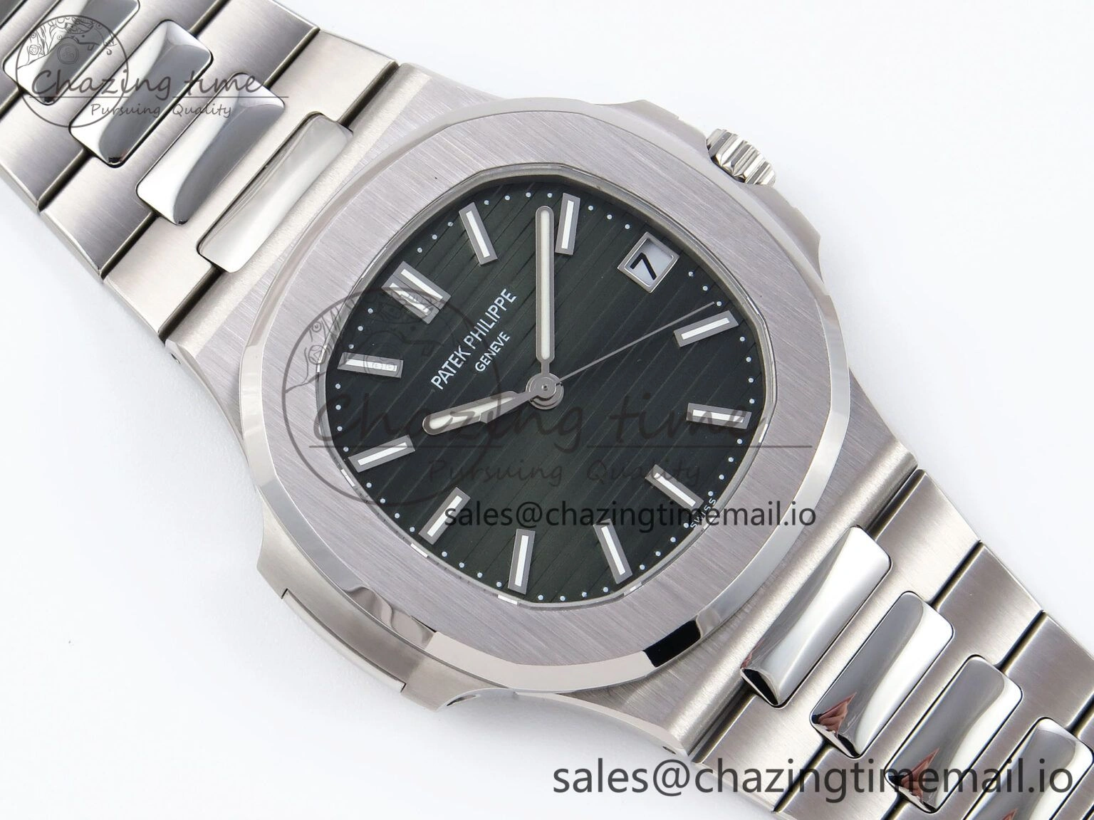 CUSTOM MODDED NAUTILUS 5711 1300A-001 SWF 1:1 Edition Green Dial On SS Bracelet PPM324 Super Clone ModernLook 8718