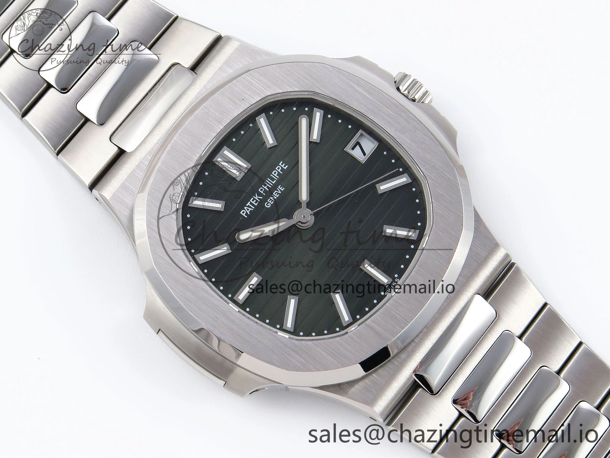 CUSTOM MODDED NAUTILUS 5711 1300A-001 SWF 1:1 Edition Green Dial On SS Bracelet PPM324 Super Clone ModernLook 8718