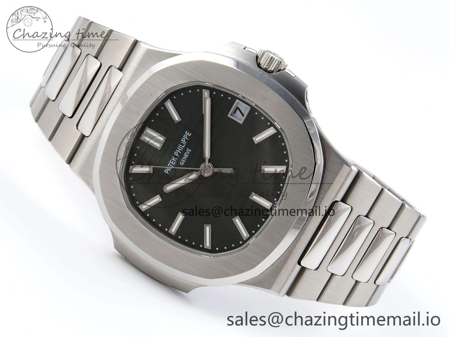 CUSTOM MODDED NAUTILUS 5711 1300A-001 SWF 1:1 Edition Green Dial On SS Bracelet PPM324 Super Clone ModernLook 8718