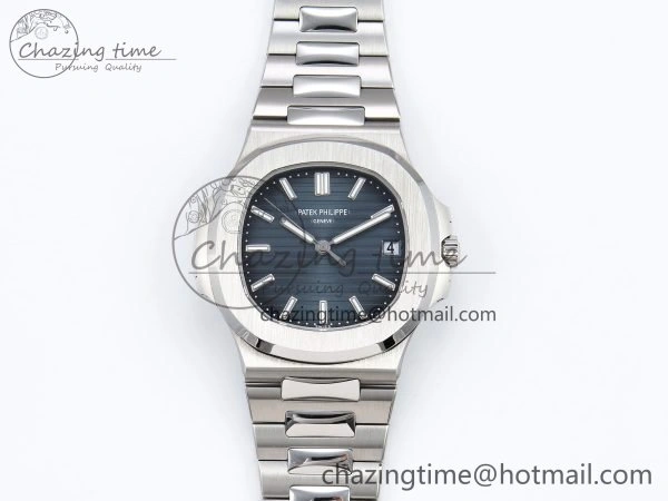 TravelReady CUSTOM MODDED NAUTILUS 5711 1A SS SWF 1:1 BEST EDITION BLUE DIAL ON SS BRACELET VSV Engravings 10855