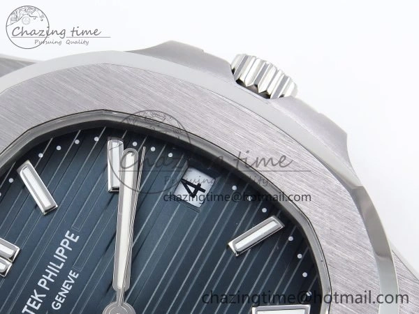 TravelReady CUSTOM MODDED NAUTILUS 5711 1A SS SWF 1:1 BEST EDITION BLUE DIAL ON SS BRACELET VSV Engravings 10855
