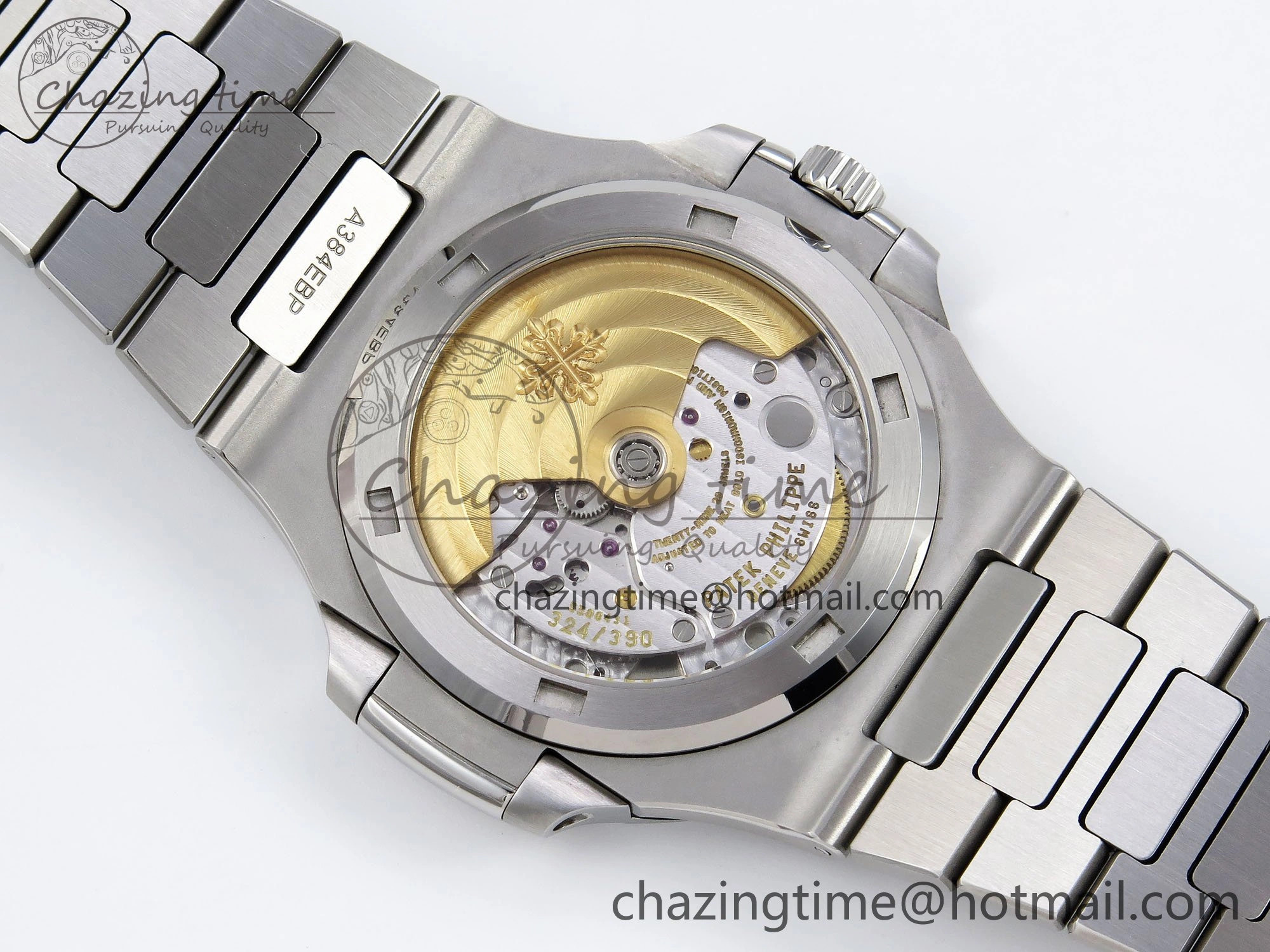 TravelReady CUSTOM MODDED NAUTILUS 5711 1A SS SWF 1:1 BEST EDITION BLUE DIAL ON SS BRACELET VSV Engravings 10855