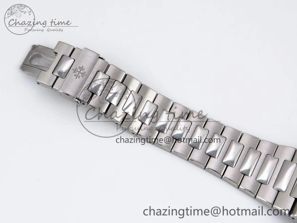 TravelReady CUSTOM MODDED NAUTILUS 5711 1A SS SWF 1:1 BEST EDITION BLUE DIAL ON SS BRACELET VSV Engravings 10855