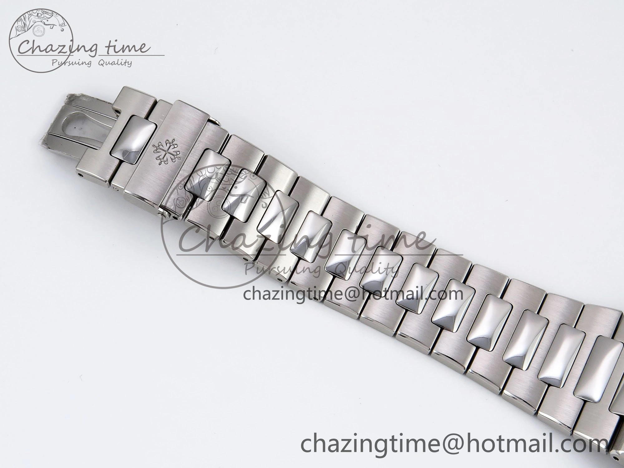 TravelReady CUSTOM MODDED NAUTILUS 5711 1A SS SWF 1:1 BEST EDITION BLUE DIAL ON SS BRACELET VSV Engravings 10855