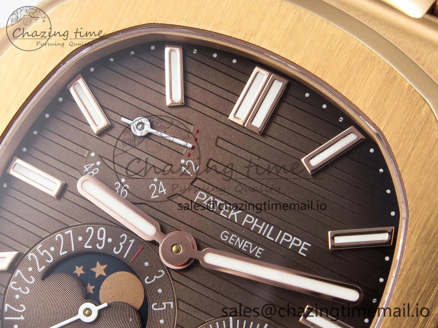 CUSTOM MODDED NAUTILUS 5712 1R SWF 1:1 Edition Brown Dial On RG Bracelet PPM240 Super Clone Youthful 8702
