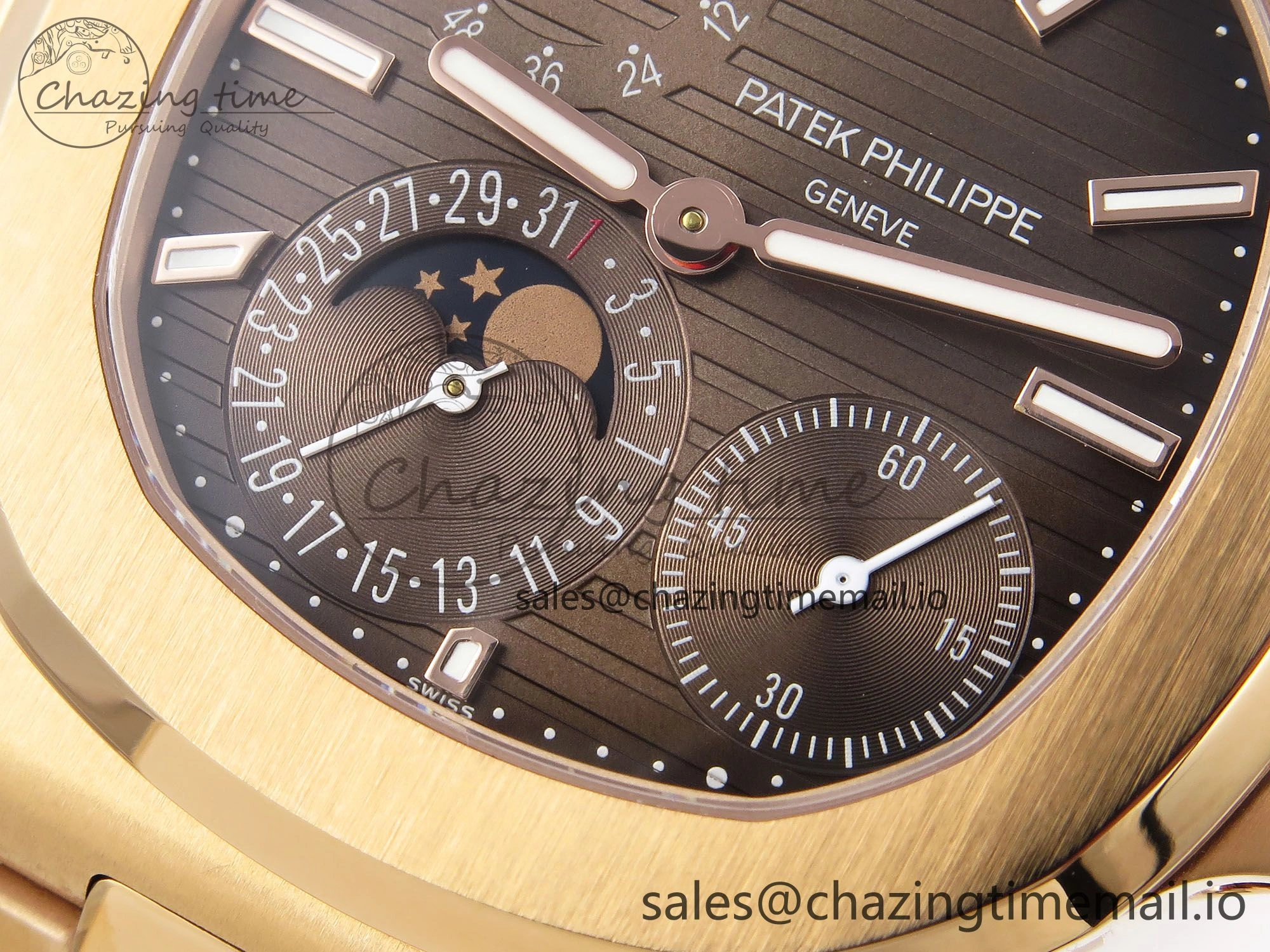 CUSTOM MODDED NAUTILUS 5712 1R SWF 1:1 Edition Brown Dial On RG Bracelet PPM240 Super Clone Youthful 8702