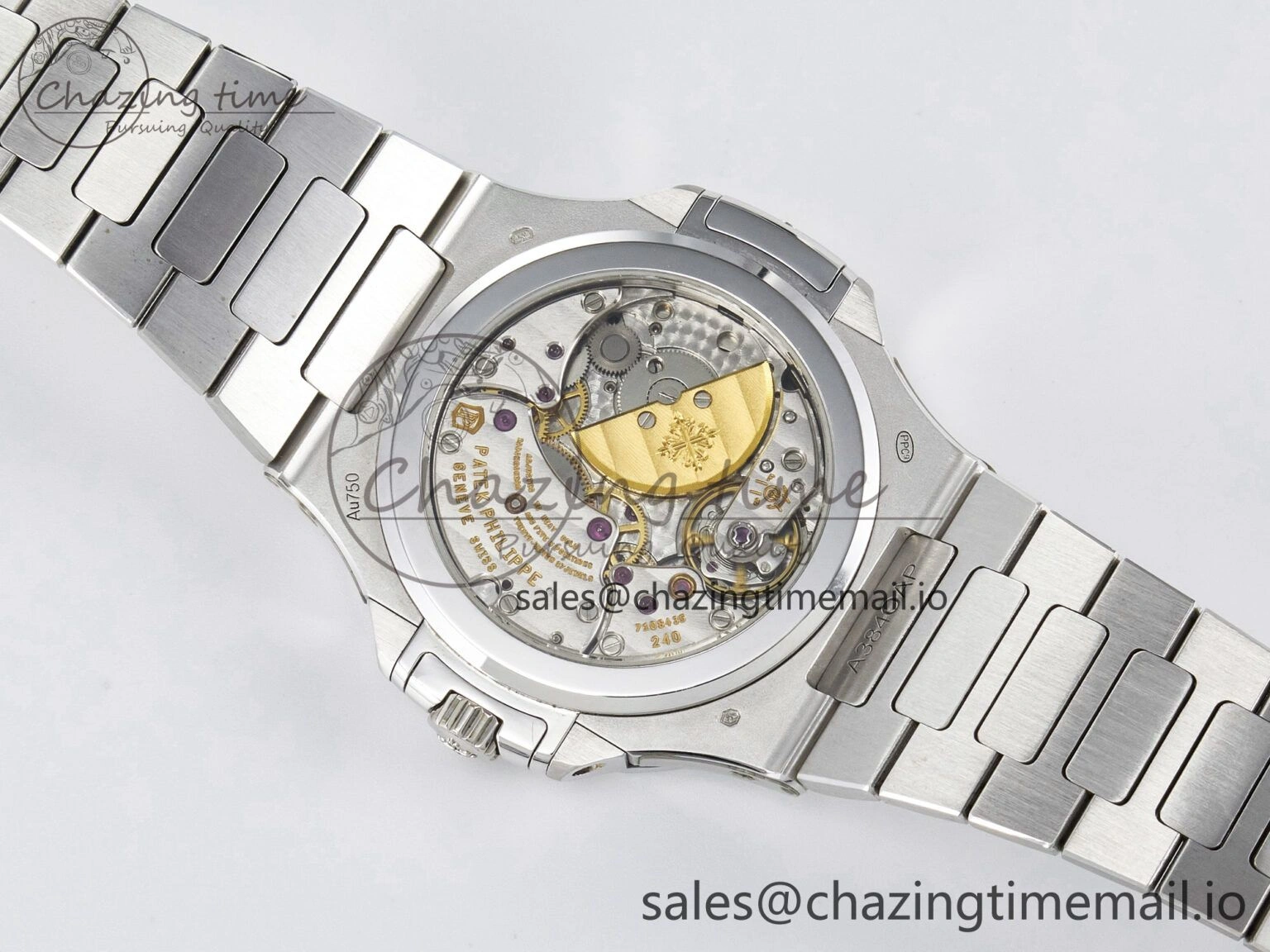 CUSTOM MODDED NAUTILUS 5740 1G Perpetual Calendar PPM 1:1 BEST EDITION BLUE DIAL ON SS BRACELET PPM240 Q SUPER CLONE MOVEMENT HighQuality 10838