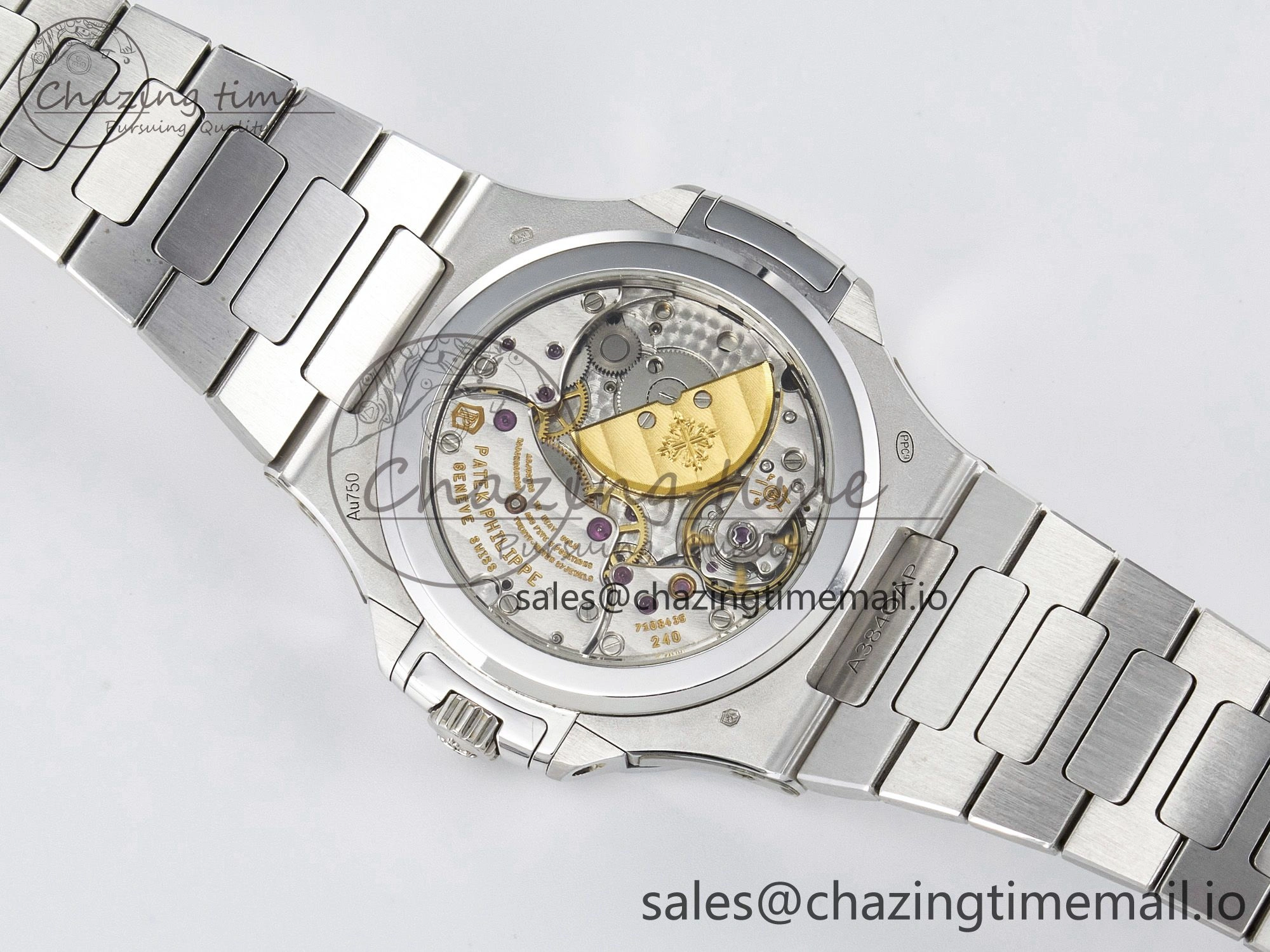 CUSTOM MODDED NAUTILUS 5740 1G Perpetual Calendar PPM 1:1 BEST EDITION BLUE DIAL ON SS BRACELET PPM240 Q SUPER CLONE MOVEMENT HighQuality 10838
