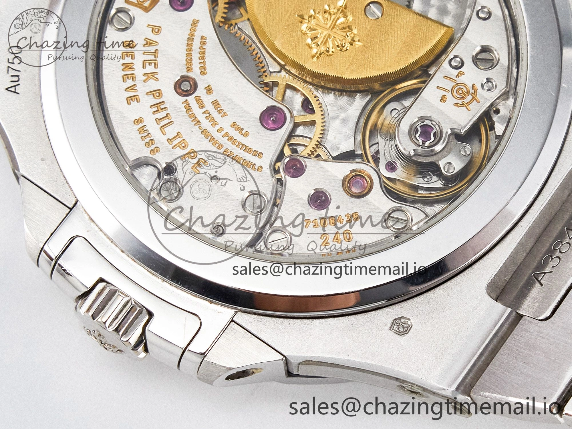 CUSTOM MODDED NAUTILUS 5740 1G Perpetual Calendar PPM 1:1 BEST EDITION BLUE DIAL ON SS BRACELET PPM240 Q SUPER CLONE MOVEMENT HighQuality 10838