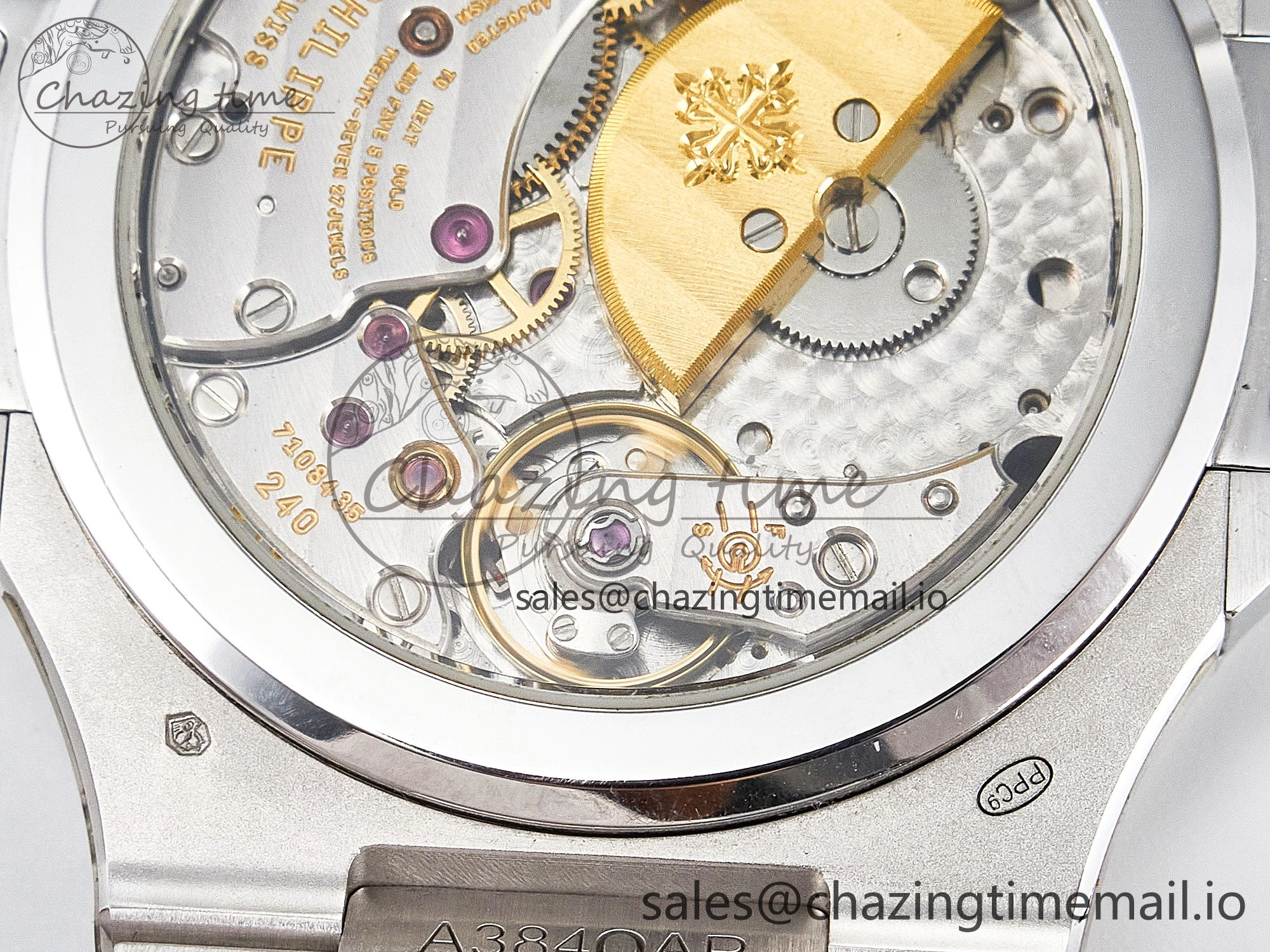 CUSTOM MODDED NAUTILUS 5740 1G Perpetual Calendar PPM 1:1 BEST EDITION BLUE DIAL ON SS BRACELET PPM240 Q SUPER CLONE MOVEMENT HighQuality 10838