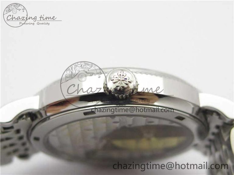 TimelessDesign Calatrava 5120 SS TWF Best Edition White Dial on SS Bracelet A240 (Free Leather) 8959