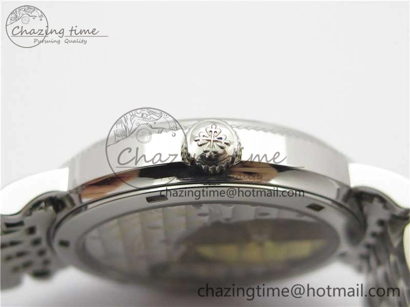 TimelessDesign Calatrava 5120 SS TWF Best Edition White Dial on SS Bracelet A240 (Free Leather) 8959