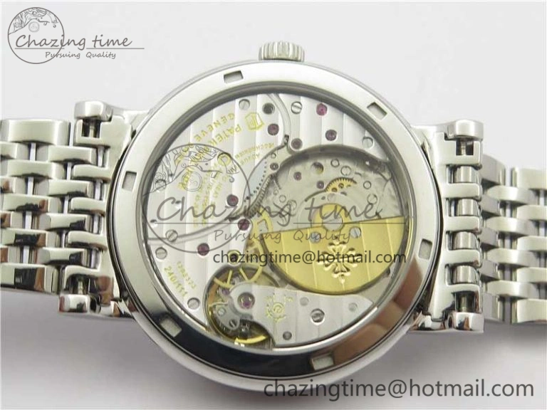 TimelessDesign Calatrava 5120 SS TWF Best Edition White Dial on SS Bracelet A240 (Free Leather) 8959