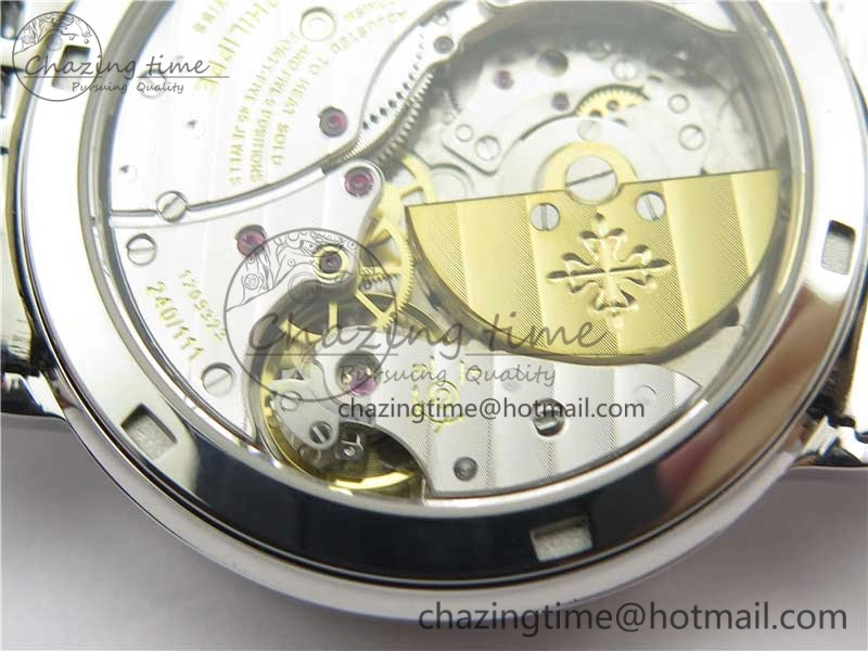 TimelessDesign Calatrava 5120 SS TWF Best Edition White Dial on SS Bracelet A240 (Free Leather) 8959