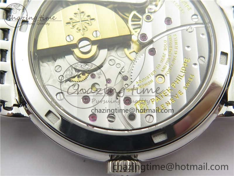 TimelessDesign Calatrava 5120 SS TWF Best Edition White Dial on SS Bracelet A240 (Free Leather) 8959