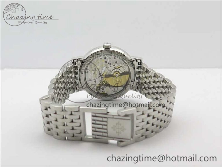 TimelessDesign Calatrava 5120 SS TWF Best Edition White Dial on SS Bracelet A240 (Free Leather) 8959