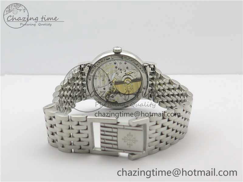 TimelessDesign Calatrava 5120 SS TWF Best Edition White Dial on SS Bracelet A240 (Free Leather) 8959