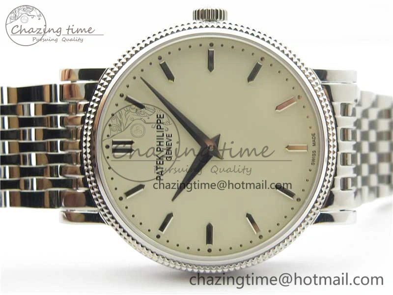 TimelessDesign Calatrava 5120 SS TWF Best Edition White Dial on SS Bracelet A240 (Free Leather) 8959