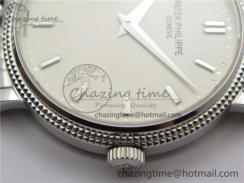 TimelessDesign Calatrava 5120 SS TWF Best Edition White Dial on SS Bracelet A240 (Free Leather) 8959