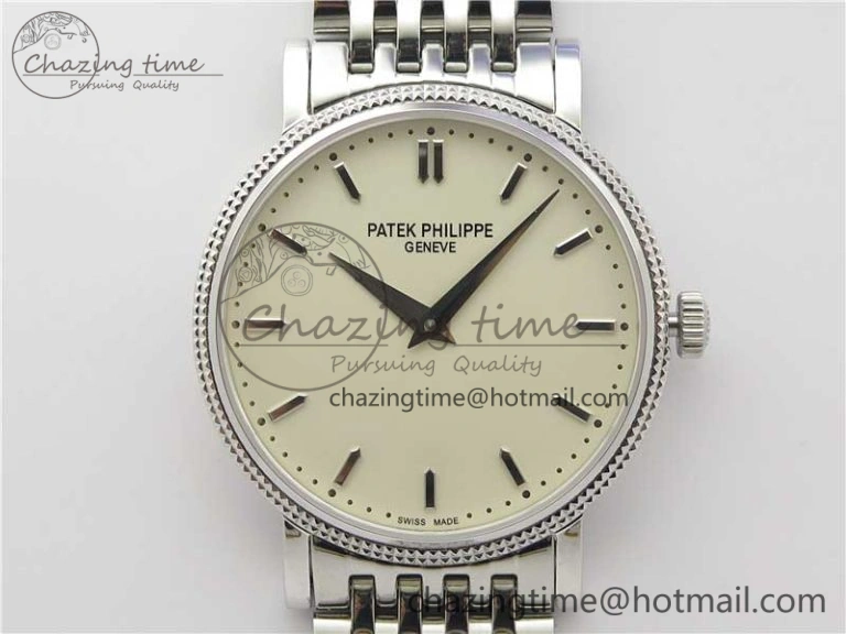 TimelessDesign Calatrava 5120 SS TWF Best Edition White Dial on SS Bracelet A240 (Free Leather) 8959