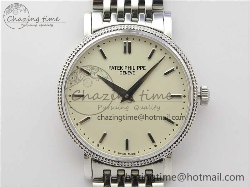 TimelessDesign Calatrava 5120 SS TWF Best Edition White Dial on SS Bracelet A240 (Free Leather) 8959