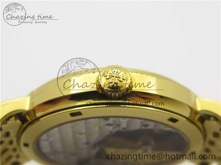 Calatrava 5120 YG TWF Best Edition White Dial on YG Bracelet A240 (Free Leather) Tailored 8960