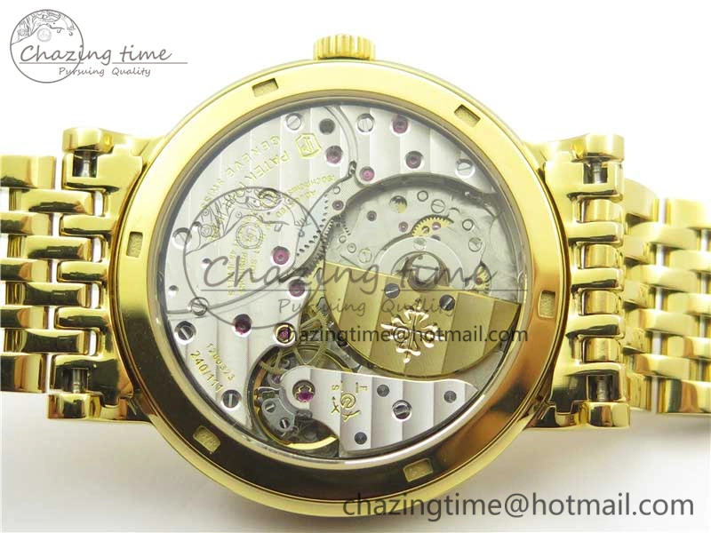 Calatrava 5120 YG TWF Best Edition White Dial on YG Bracelet A240 (Free Leather) Tailored 8960
