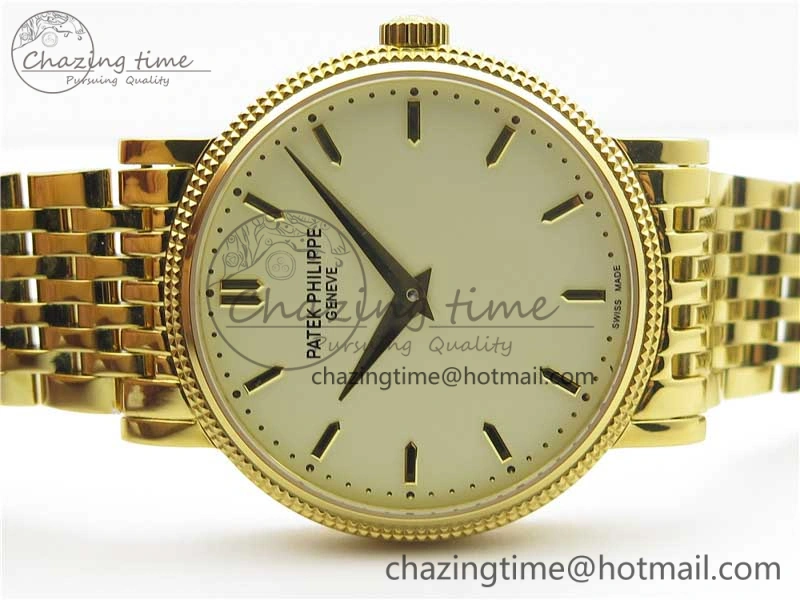 Calatrava 5120 YG TWF Best Edition White Dial on YG Bracelet A240 (Free Leather) Tailored 8960