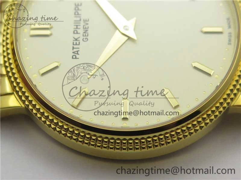 Calatrava 5120 YG TWF Best Edition White Dial on YG Bracelet A240 (Free Leather) Tailored 8960
