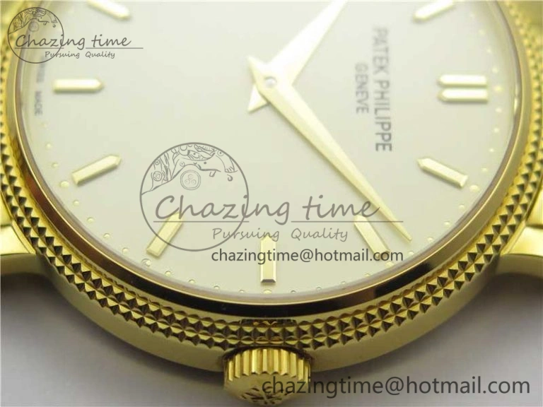 Calatrava 5120 YG TWF Best Edition White Dial on YG Bracelet A240 (Free Leather) Tailored 8960