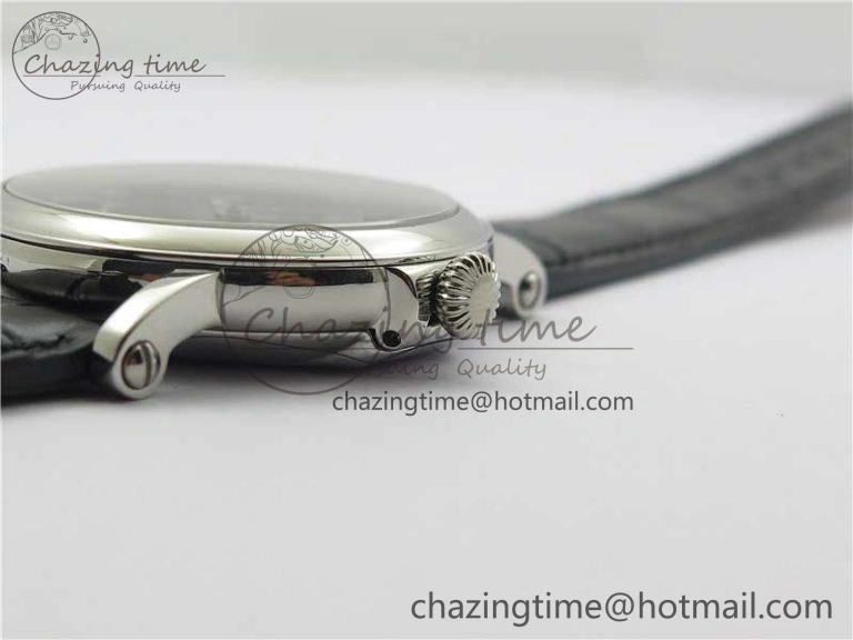 Calatrava 5153 SS ZF 1:1 Best Edition Black Dial on Black Leather Strap A324CS Resilient 8876