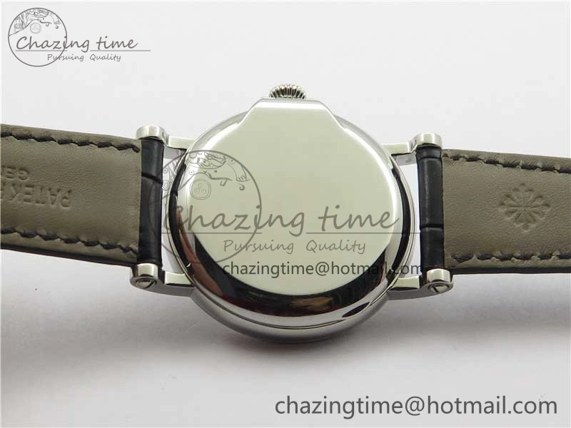 Calatrava 5153 SS ZF 1:1 Best Edition Black Dial on Black Leather Strap A324CS Resilient 8876