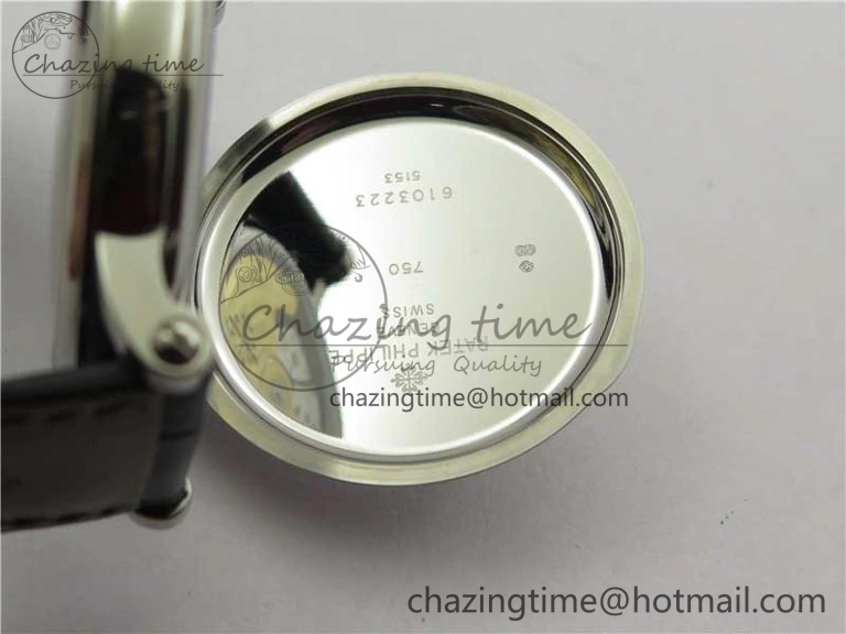 Calatrava 5153 SS ZF 1:1 Best Edition Black Dial on Black Leather Strap A324CS Resilient 8876