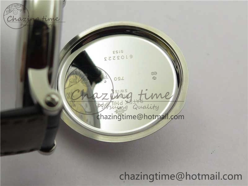 Calatrava 5153 SS ZF 1:1 Best Edition Black Dial on Black Leather Strap A324CS Resilient 8876