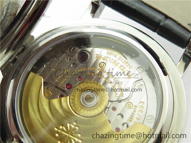Calatrava 5153 SS ZF 1:1 Best Edition Black Dial on Black Leather Strap A324CS Resilient 8876