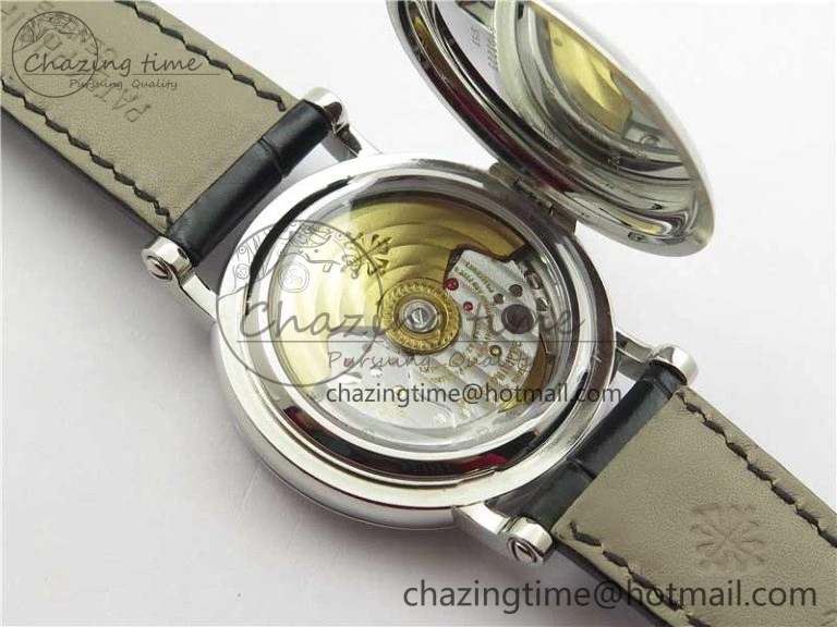 Calatrava 5153 SS ZF 1:1 Best Edition Black Dial on Black Leather Strap A324CS Resilient 8876