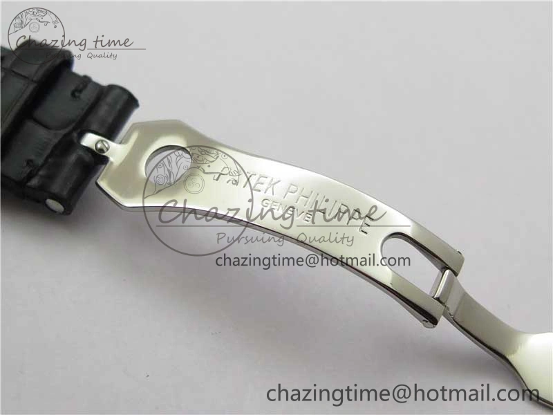Calatrava 5153 SS ZF 1:1 Best Edition Black Dial on Black Leather Strap A324CS Resilient 8876