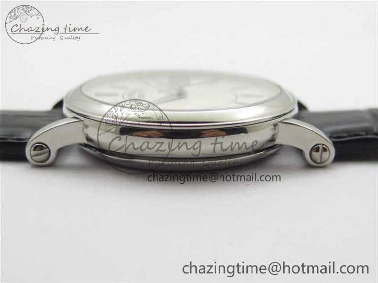 Calatrava 5153 SS ZF 1:1 Best Edition White Dial on Black Leather Strap A324CS Lightweight 8883
